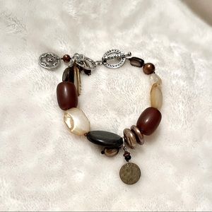 SILPADA Brown Shell & Bead Bracelet